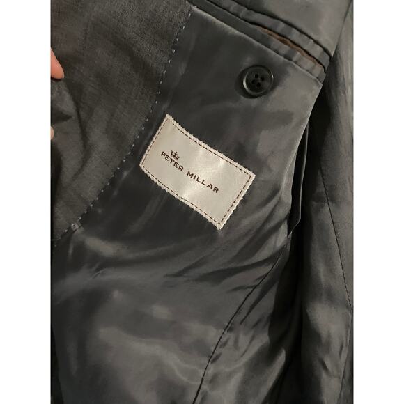 Peter Millar blazer sport coat men’s size 42S charcoal gray 100% wool 2 button - Picture 5 of 6